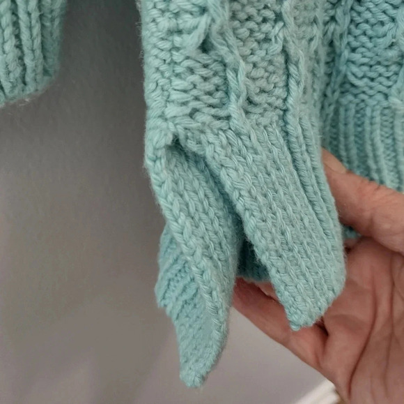 Talbot's Oversized Fisherman Cotton Wool Blend Sweater Womens Small NWT Cozy - Picture 4 of 6